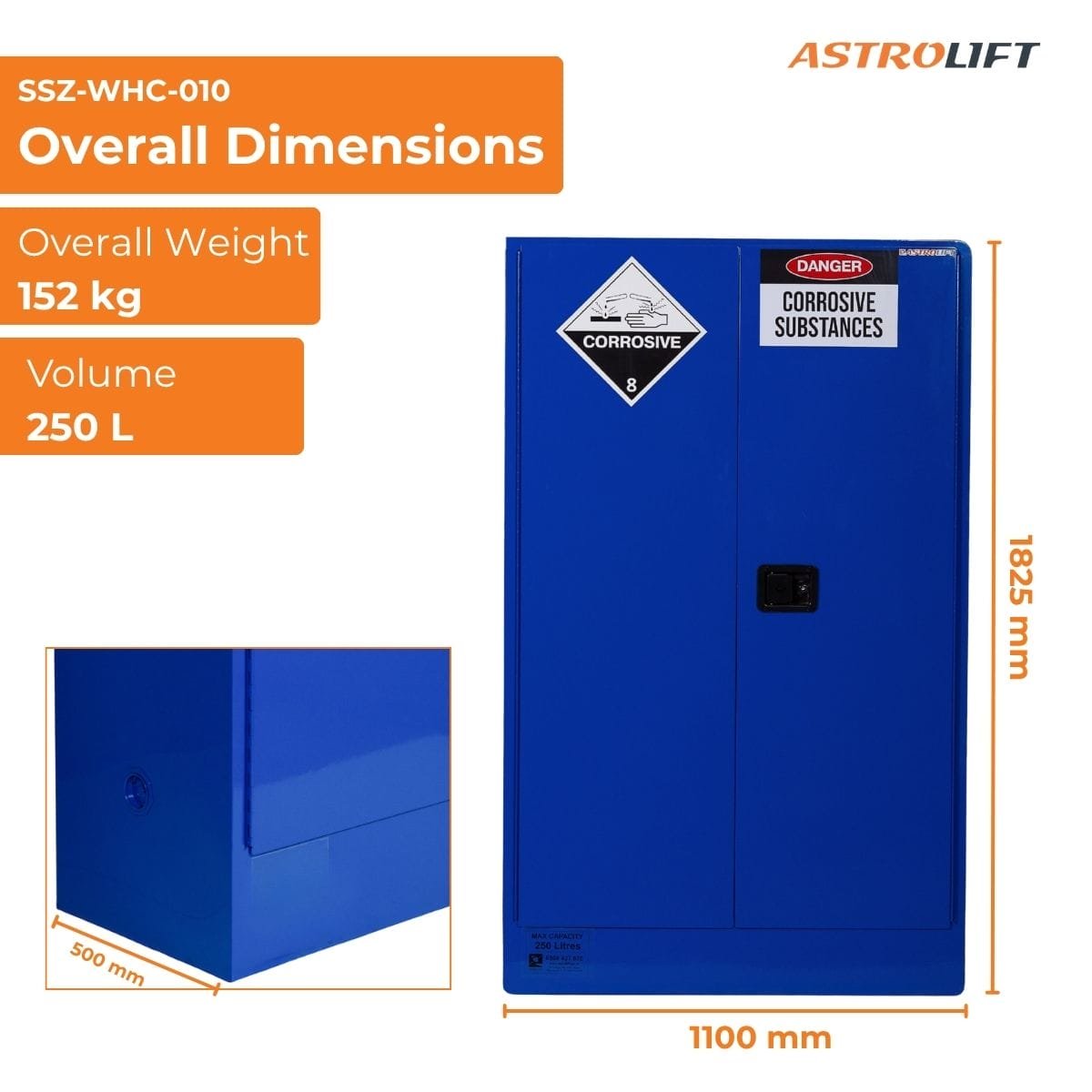 Buy Corrosive Storage Cabinet  in Safety and Protection available at Astrolift NZ